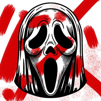 detailed ghostface mask