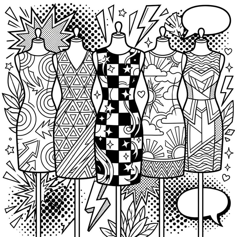 Step into the vibrant world where professional fashion gets a playful Pop Art makeover with these stunning work dresses. Unleash your inner designer and bring these bold patterns and dynamic designs to life with your favorite colors.