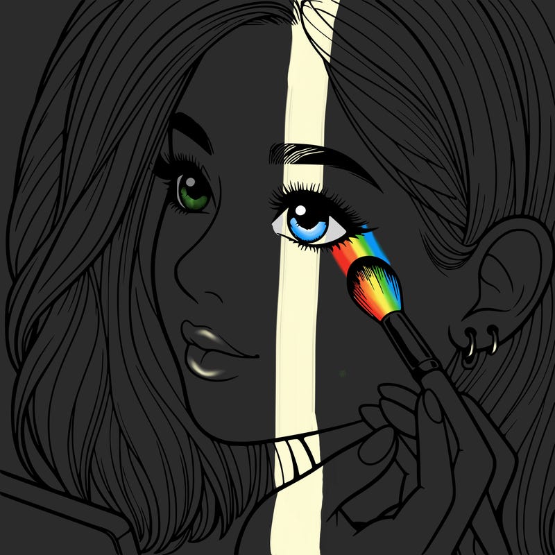 a realistic girl doing her makeup