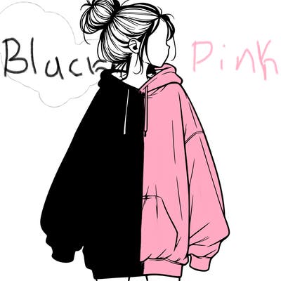 realistic girl with a oversized sweatshirt on and a bun