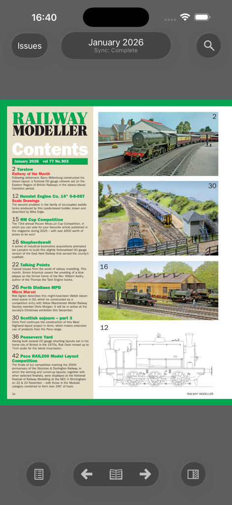 Railway Modeller - Sumário digital da revista Railway Modeller apresentando layouts de trens modelo britânicos e desenhos técnicos em escala