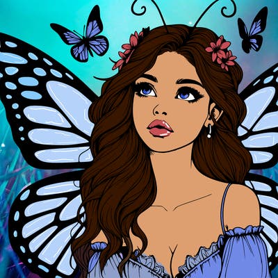 butterfly fairy realistic girl