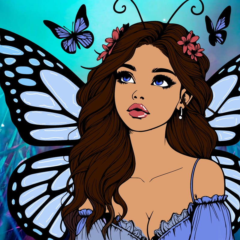 butterfly fairy realistic girl