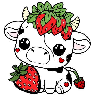 cute strawberry cow