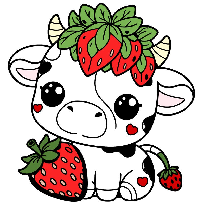 cute strawberry cow