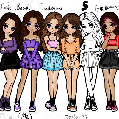 a group of girls realistic