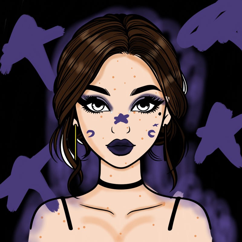 realistic girl with makeup on