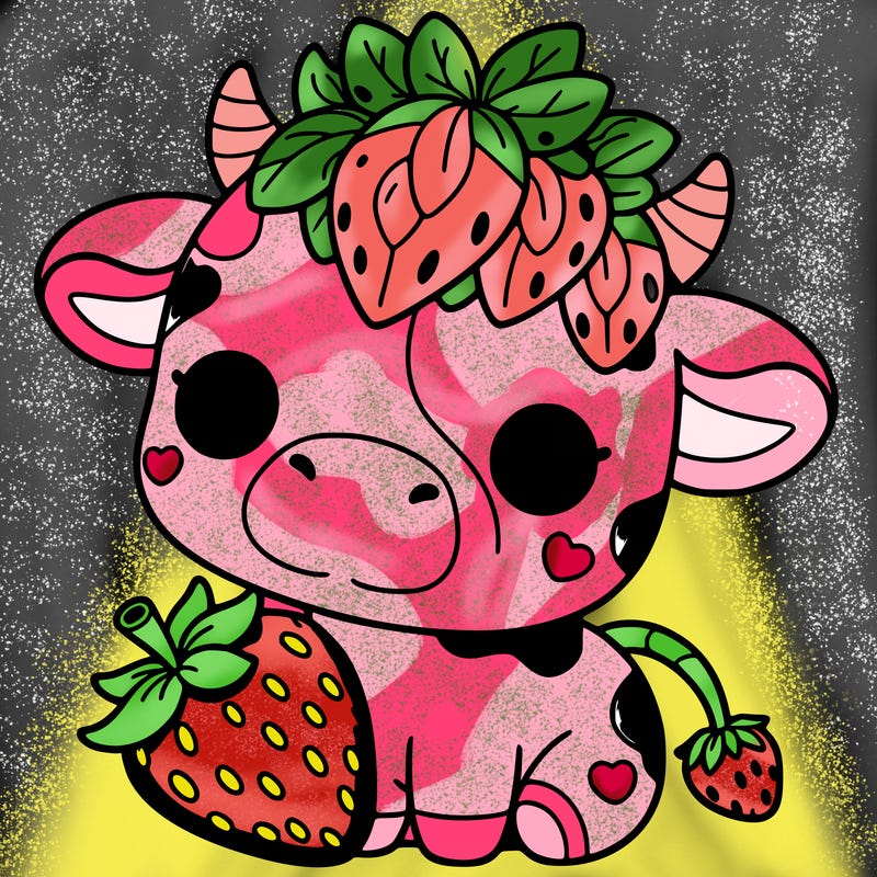 cute strawberry cow