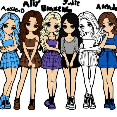 a group of girls realistic