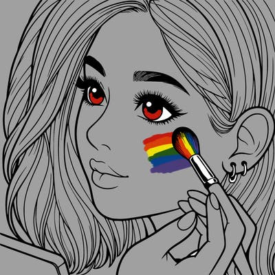 a realistic girl doing her makeup