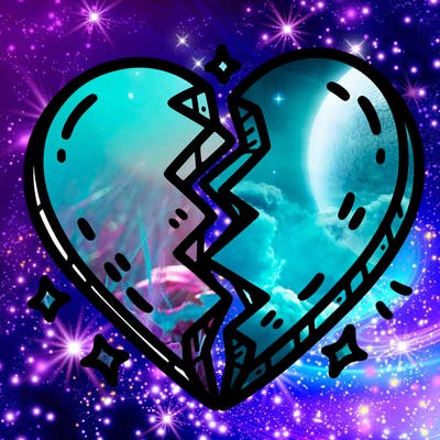 split in half heart