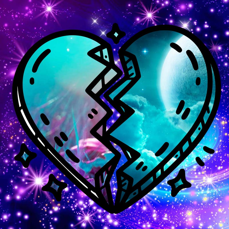 split in half heart