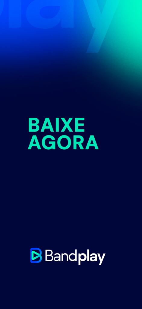 Werbebildschirm für die Bandplay-App mit dem Text Baixe Agora