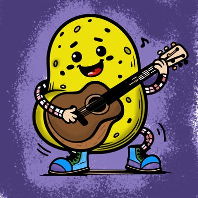potato playing guitar