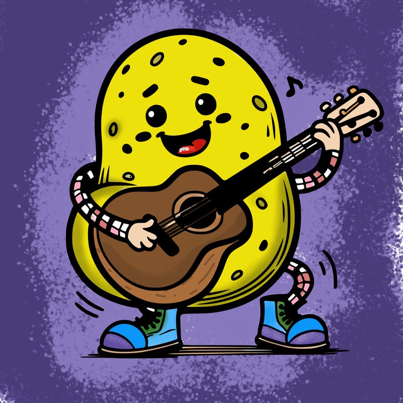 potato playing guitar