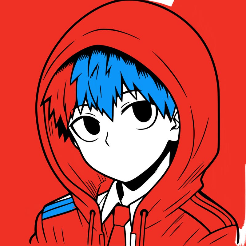 manga character with a hoodie