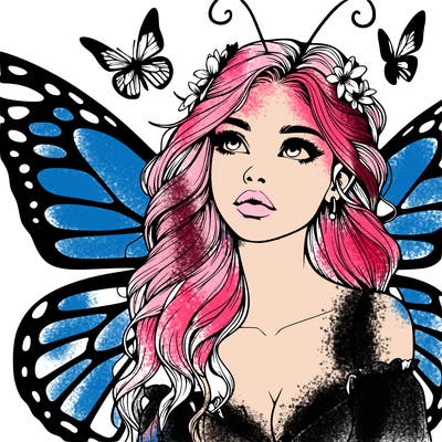 butterfly fairy realistic girl