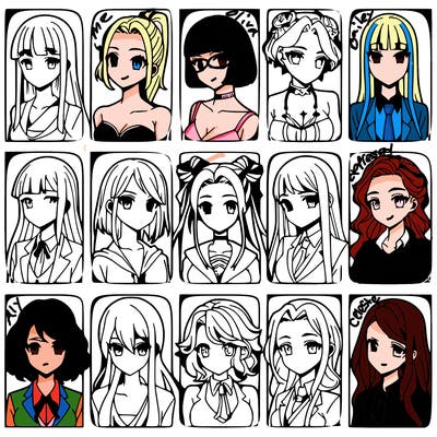 girls that look diffrent anime