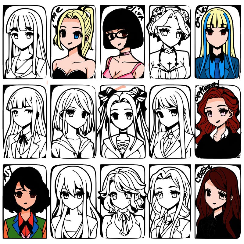 girls that look diffrent anime