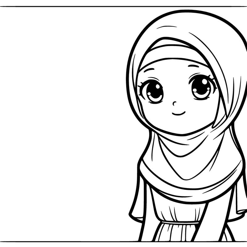 muslim girl easy to draw