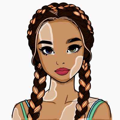 realistic girl with braids