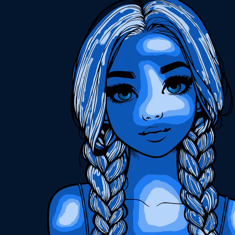 realistic girl with braids