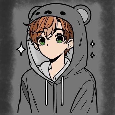 a 17 year old boy in a cute animal hoodie