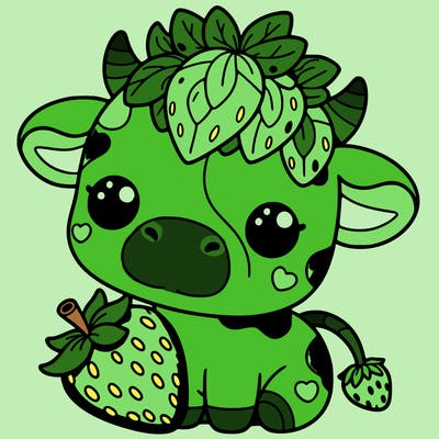cute strawberry cow
