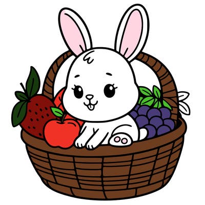 bunny in a fruit basket
