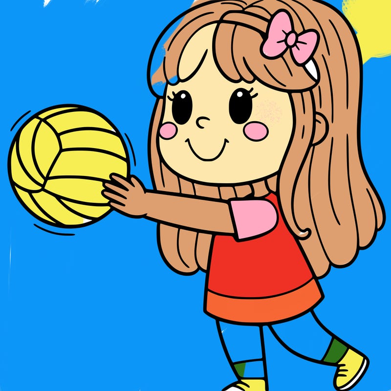 girl and a volleyball