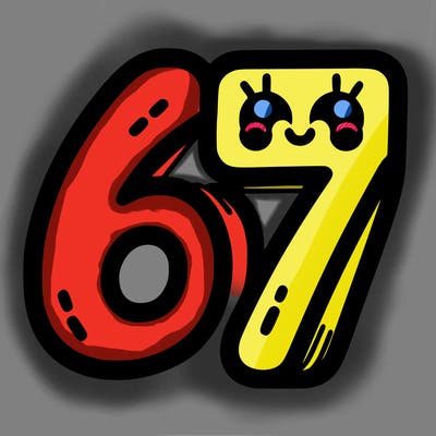 the numbers 67