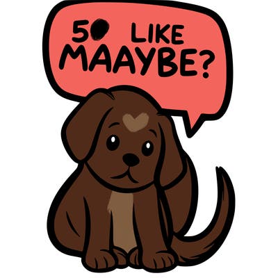 a puppy that says 5 like maybe
