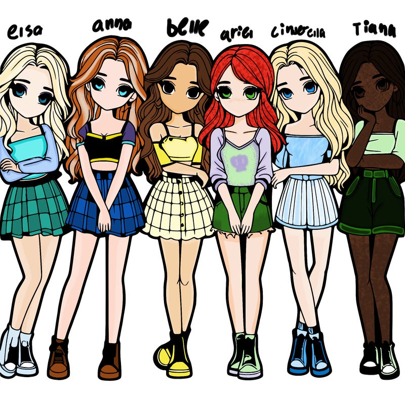 a group of girls realistic