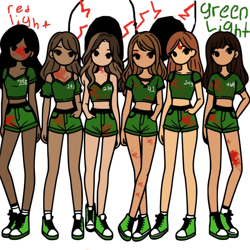 a group of girls wearing crop tops and shorts