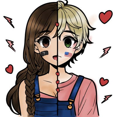 realistic girl boy split