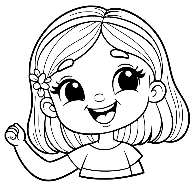 realistic happy girl