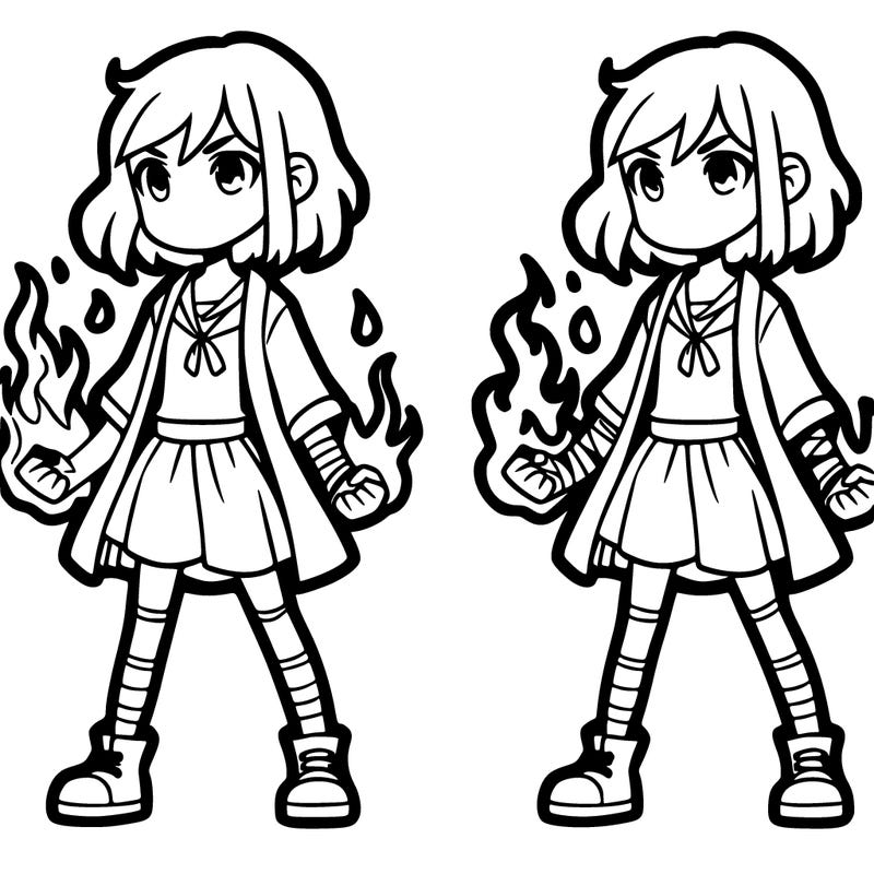 a girl with fire powers