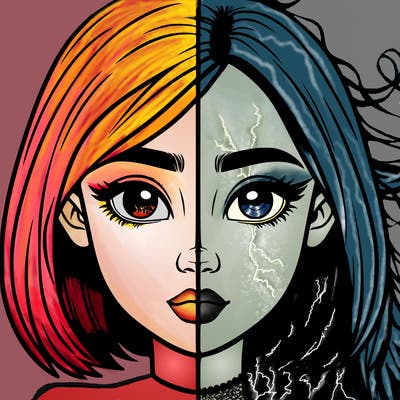 realistic girl split