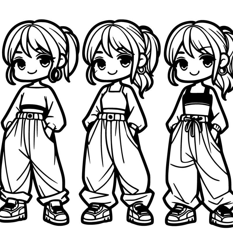 girl with baggy pants and a crop top