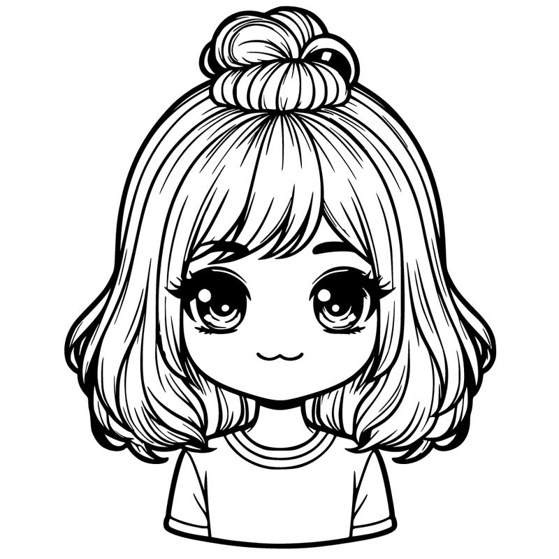 realistic girl with cute hair