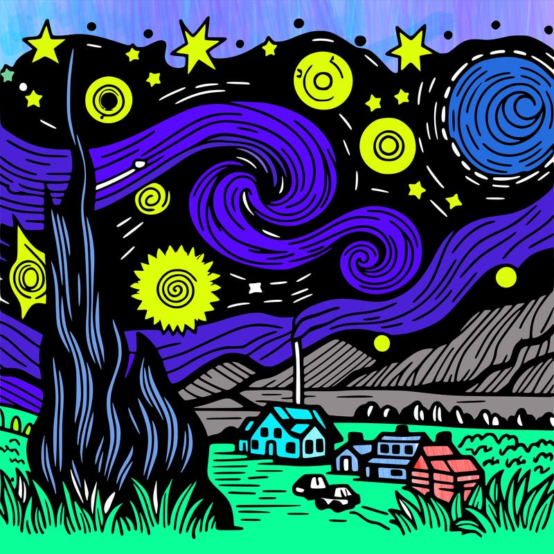 starry night van gogh realistic