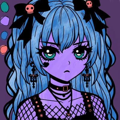 goth anime girl