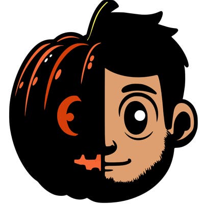 half pumpkin half human split