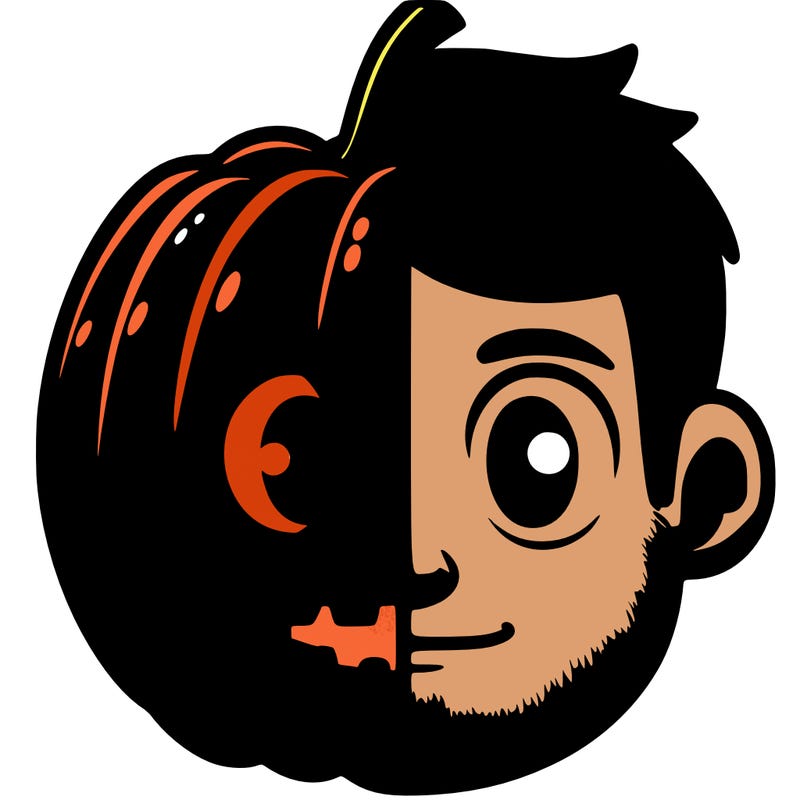 half pumpkin half human split