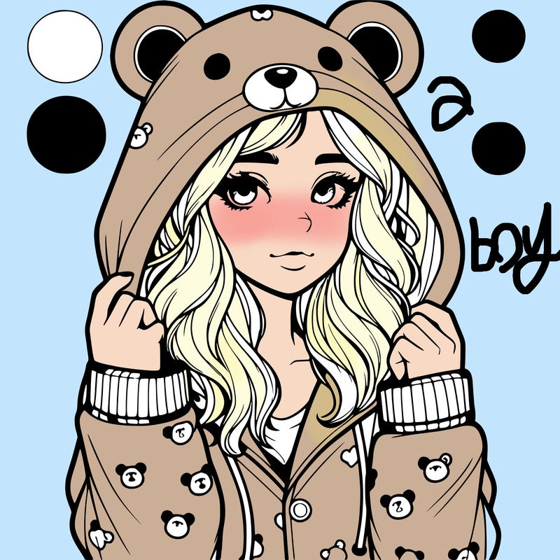 realistic girl in a animal pjs hoodie