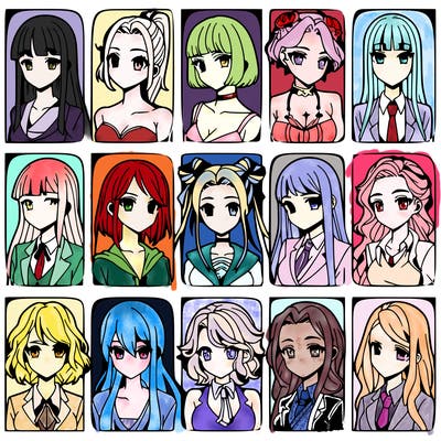 girls that look diffrent anime