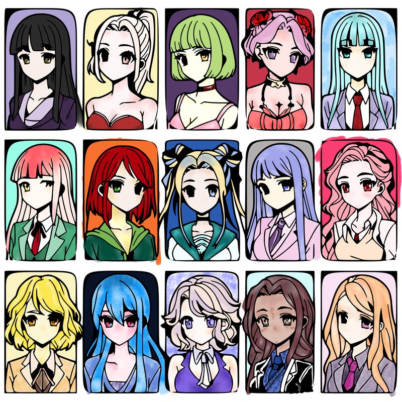 girls that look diffrent anime