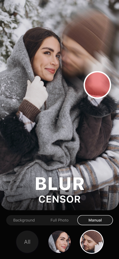 Blur Photo - Effect Editor - Manuelle Gesichts-Weichzeichnungs- und Zensurfunktion im Blur Photo Effect Editor App