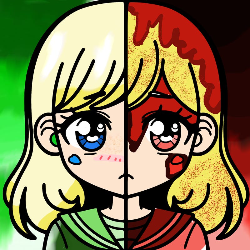 a split of a girl