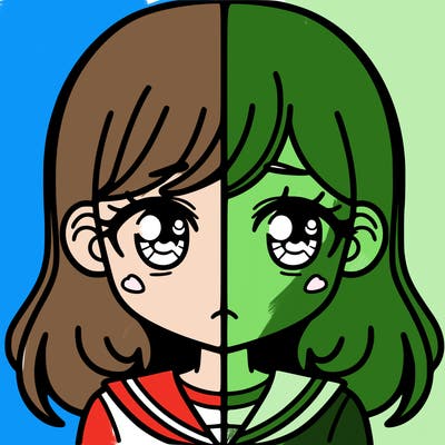 a split of a girl